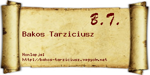 Bakos Tarziciusz névjegykártya